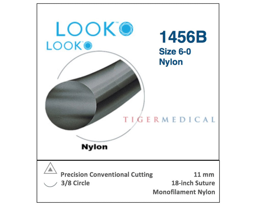 Nylon Non-Absorbable Sutures with Precision Conventional Cutting Needles, 3/8 Circle (12/Box)