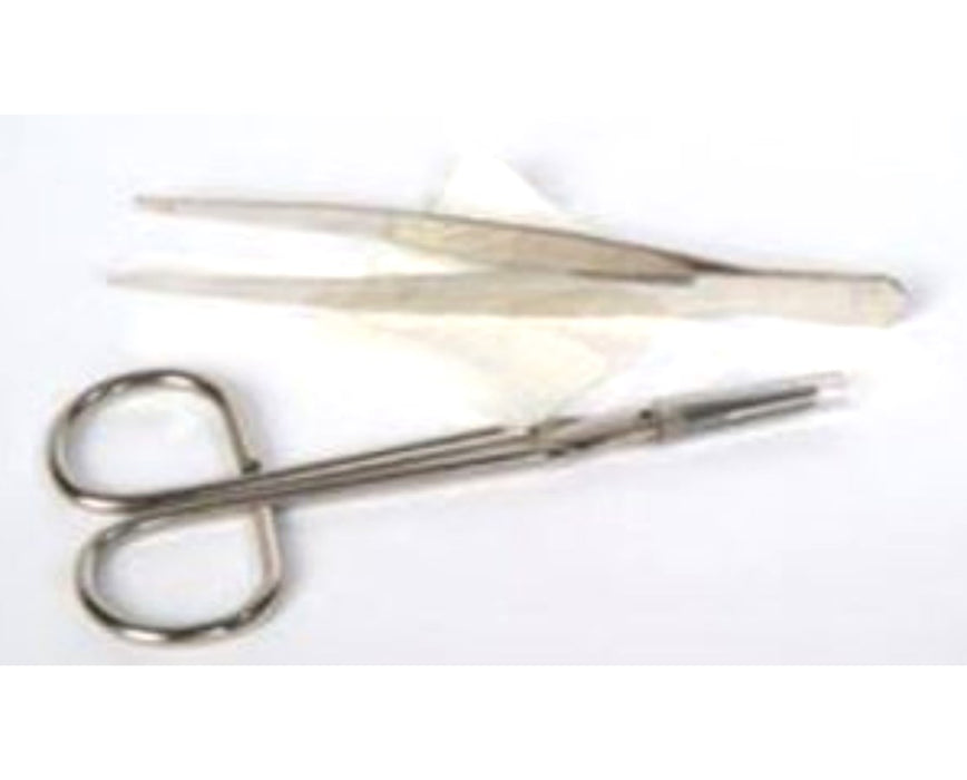 Gent-L-Kare Suture Removal Kit Tray w/ WF Littauer Scissors & Metal Forceps, 50/cs