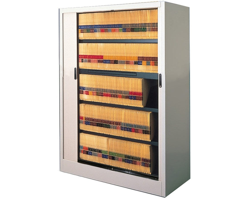 File Harbor Unit w/ Horizontal Retractable Door - 5 Tier 36" Wide & Reference Shelf Keyed-Alike