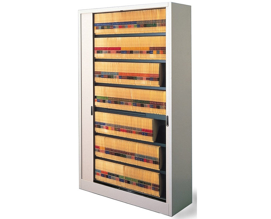 File Harbor Unit w/ Horizontal Retractable Door - 7 Tier 36" Wide & Reference Shelf Keyed-Alike