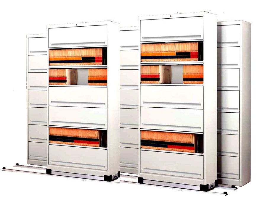 Flip-n-File Cabinets on Kwik-Track - Bi-Slider, 5 Units - 3/2 6 Openings Keyed-Alike