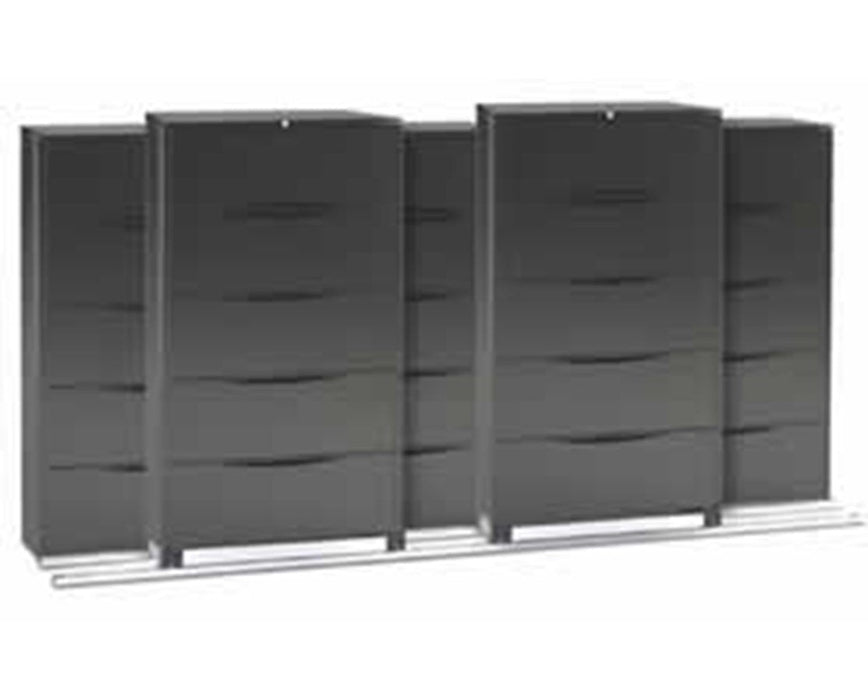 Lateral Files on Kwik-Track - 5 Drawers, Bi-Slider, 5 Units - 3/2, 36" Wide