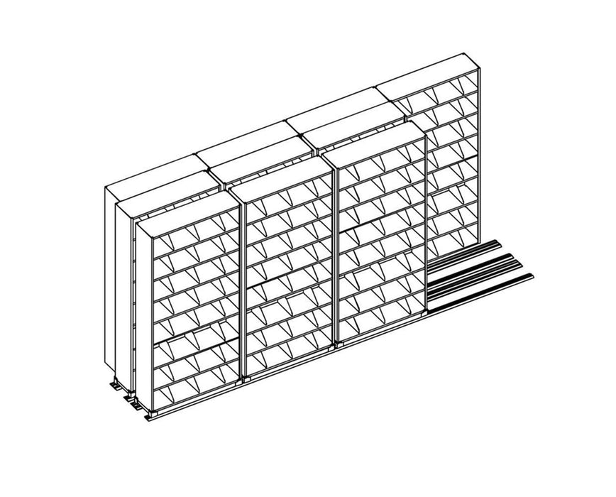 Lateral Files on Kwik-Track - 5 Drawers, Tri-Slider, 10 Units - 4/3/3