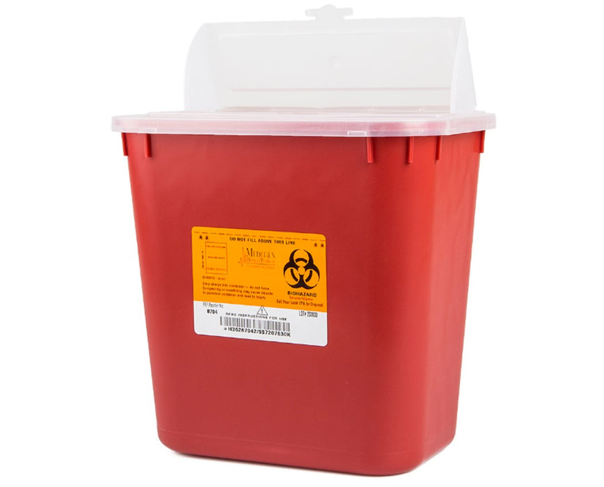 Biohazard Sharps Disposal Container w/ Mailbox Lid (24/case)