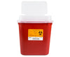 2 Gal. Biohazard Sharps Disposal Container w/ Tortuous Path & Flip-up Lid. Red (10/cs)