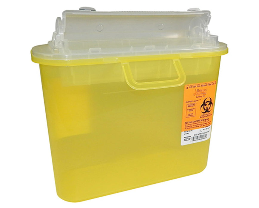 5.4 Quart Biohazard Sharps Disposal Container w/ Counter-balanced Lid (12/case)