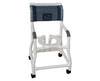 Commode Shower Chair with Reverse Open Seat and Flared Stability
