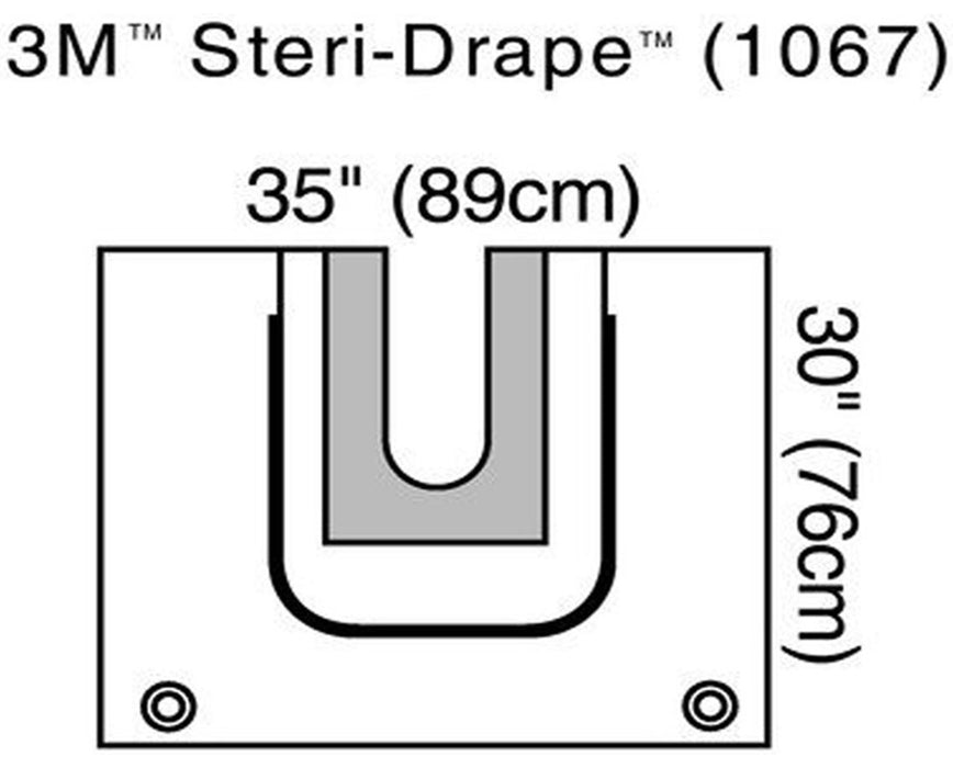 Steri-Drape U-Pouch Aperture w/ Adhesive, 2 Exit Ports - 20/Cs