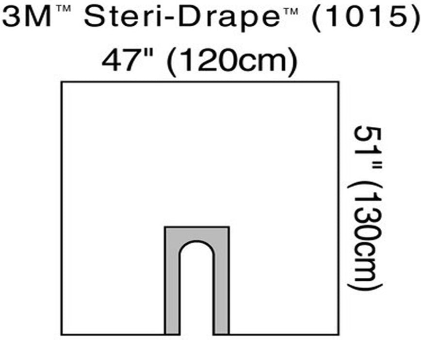 Steri-Drape U-Slot Aperture w/ Adhesive, Clear Plastic, 47" x 51" - 40/Cs