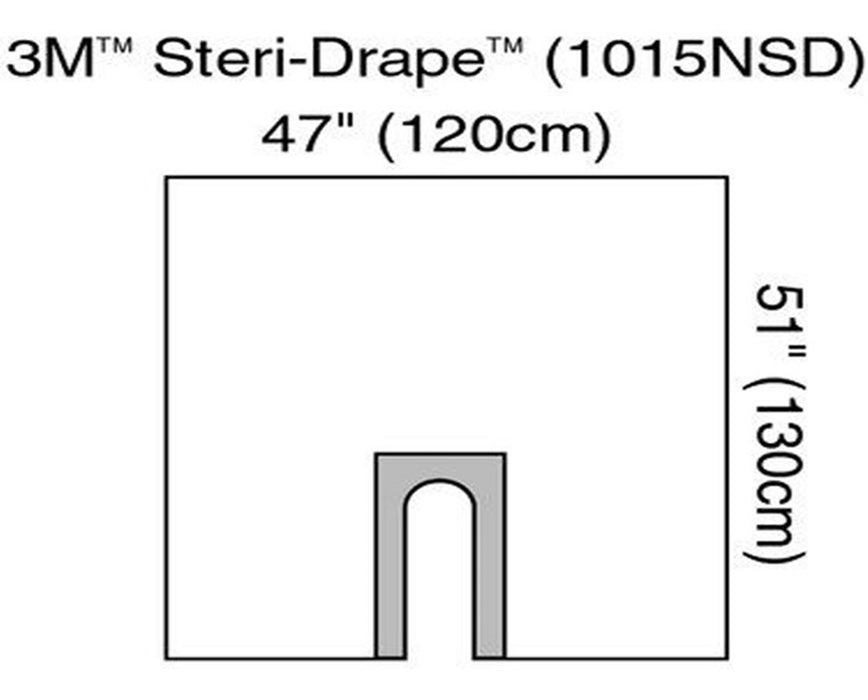 Steri-Drape U-Slot Aperture w/ Adhesive, Non-Sterile, Clear Plastic - 100/Cs