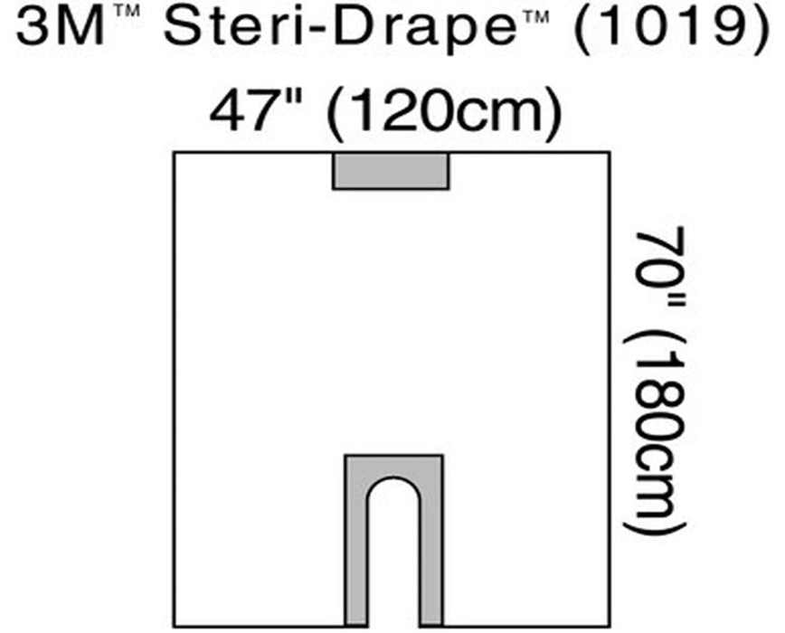 Steri-Drape U-Slot Aperture w/ Adhesive, Clear Plastic, 47" x 70" - 40/Cs