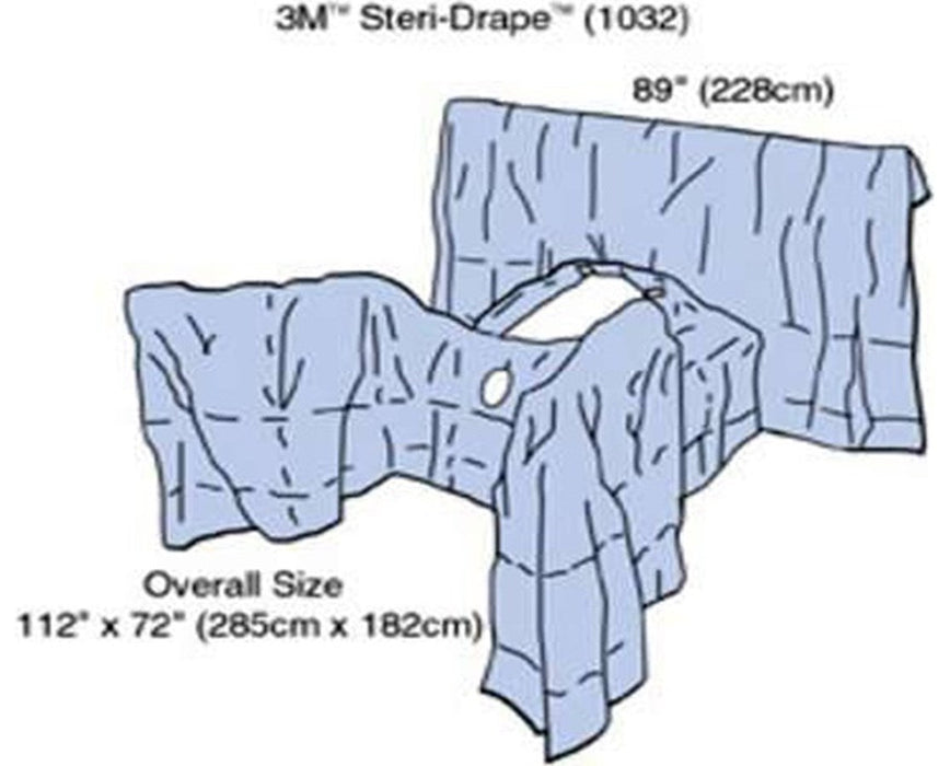 Steri-Drape Laparoscopy Drape, Lithotomy Position, Adhesive Aperture, 4 Tube Organizer - 16/Cs