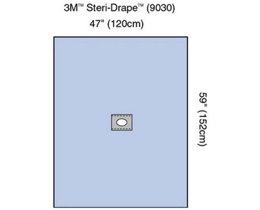 Steri-Drape with Aperture, Surgical Sheets - 47" x 59", Oval Centered, 80 / Case