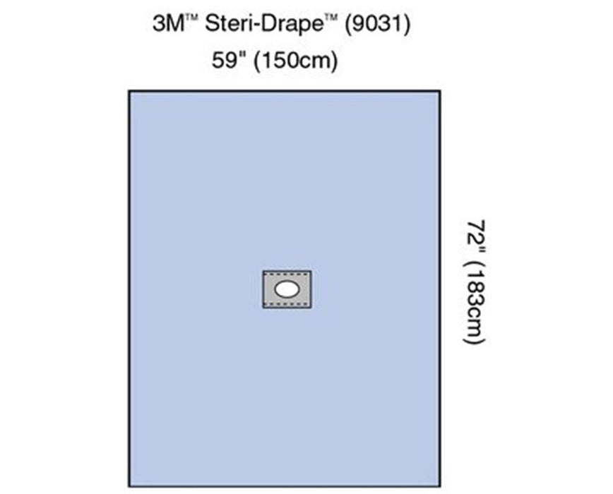 Steri-Drape with Aperture, Surgical Sheets - 59" x 72", Oval Off-Centered, 50 / Case