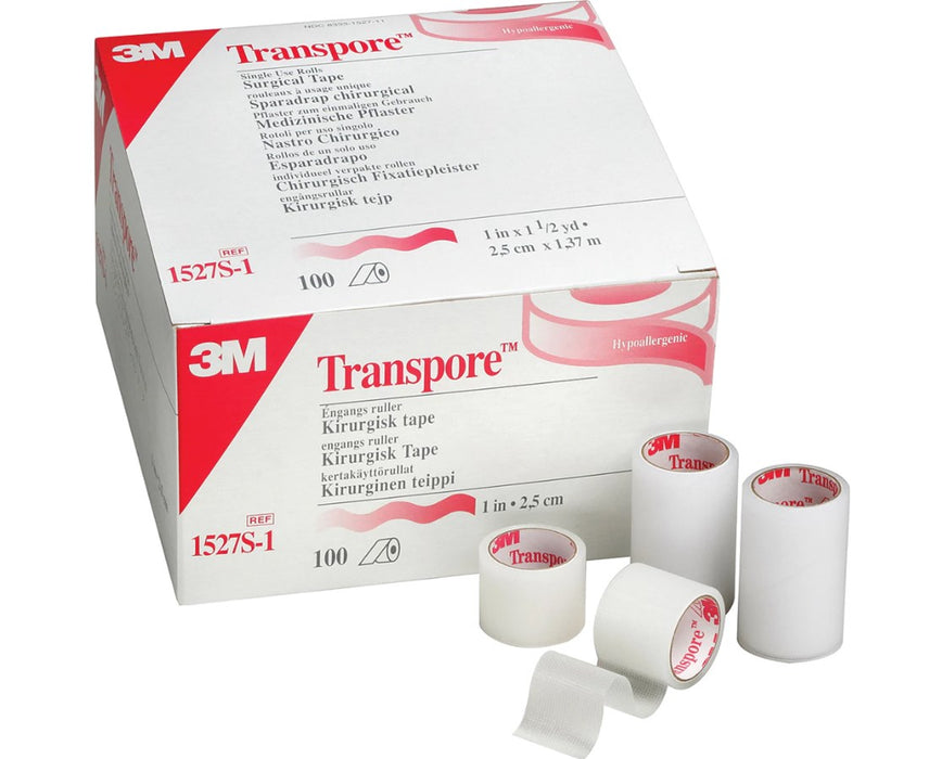 Transpore Surgical Tape, 1" x 1 1/2yds - 500/Cs