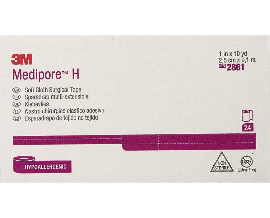 Medipore H Soft Cloth Surgical Tape, 1" x 10yds - 24/Cs