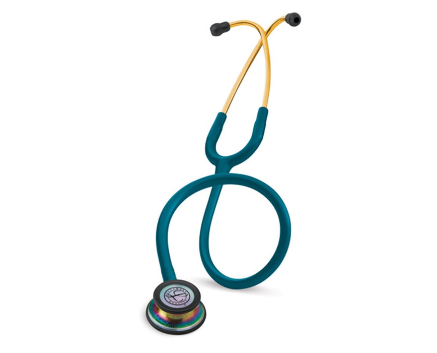 Classic III Stethoscope - 27", Rainbow Finish, Caribbean Blue Tube