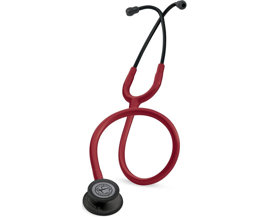 Classic III Stethoscope with 27", Tubing Black Finish, Burgundy Tube