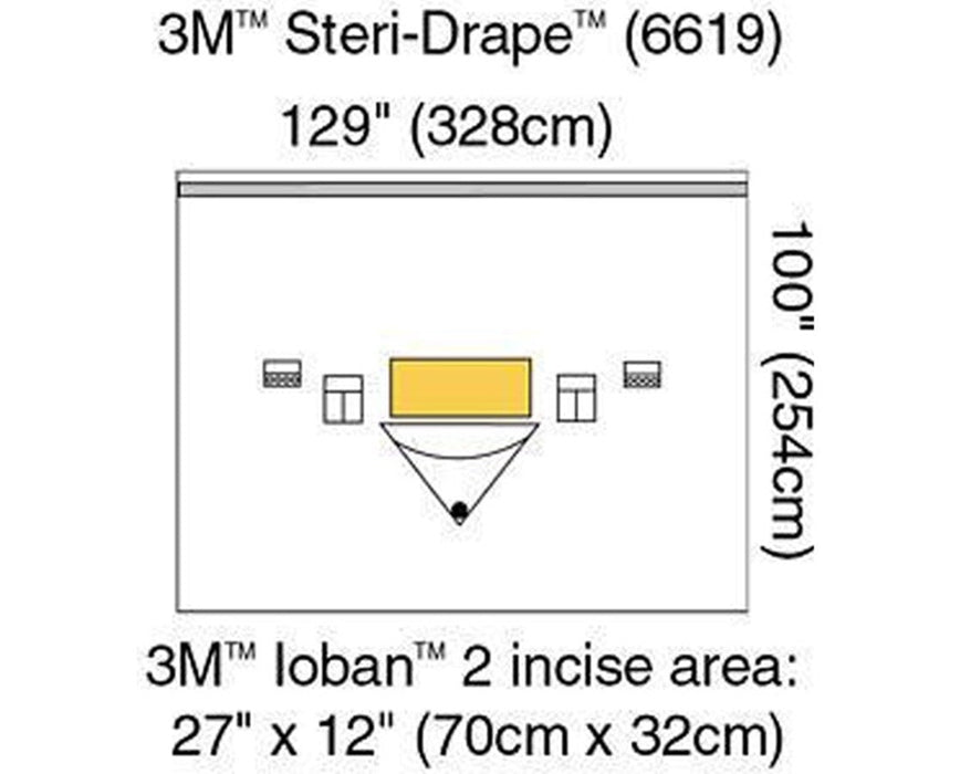 Steri-Drape Large Isolation Drape w/ Loban 2 Incise Film & Pouch, 126" x 83" - 5/Cs