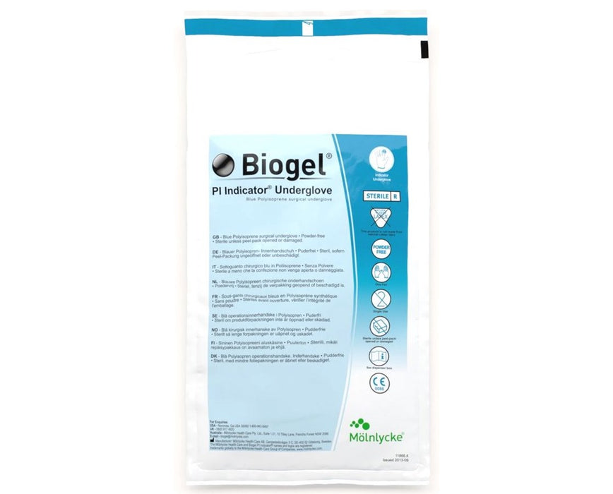 biogel handschuhe unsteril Molnlycke 41680 - Surgical Underglove Biogel PI Indicator Underglove Size 8 Sterile Polyisoprene Standard Cuff Length Smooth Blue Chemo Tested