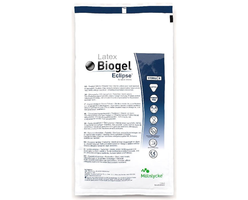 Biogel Eclipse Latex Surgical Gloves - Size 8 - 50/bx - Sterile