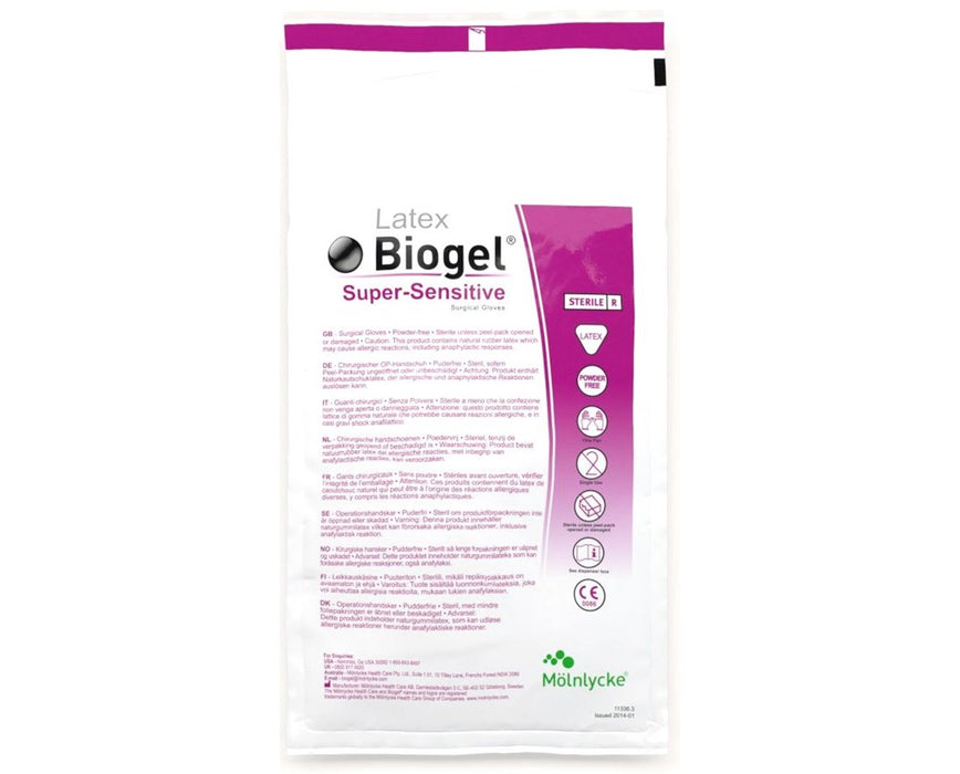 Biogel Super Sensitive Latex Surgical Gloves - Size 8 - 200/cs - Sterile