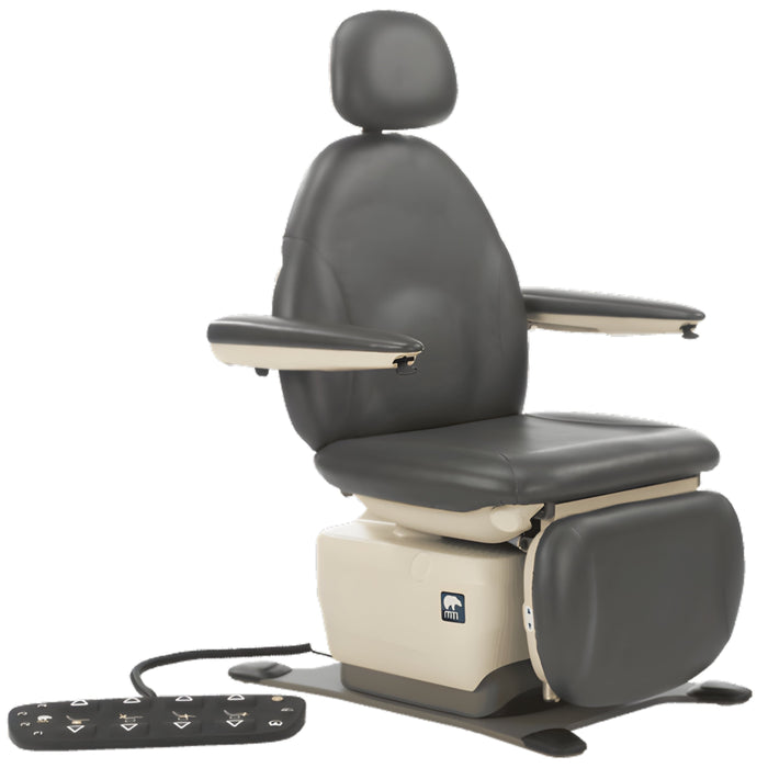 Bariatric Power Hi-Lo Podiatry / Wound Care Procedure Chair w/ 4-Section Top [Adjustable Back, Headrest & Drop Section]. Mobile Base Rear Steer (550)