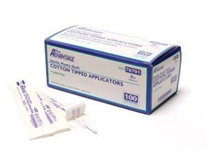 Cotton-Tipped Plastic Applicator, Sterile 100/ Box