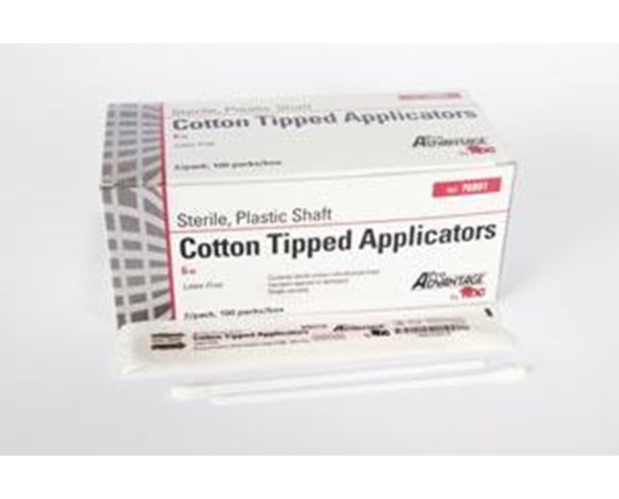 Cotton-Tipped Plastic Applicator, Sterile 2000/ Case