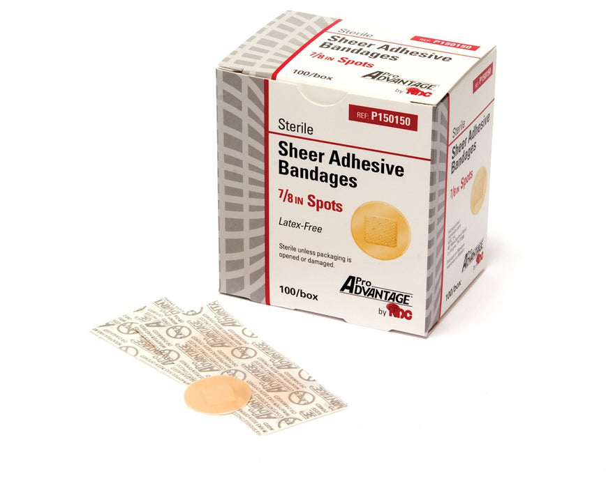 Sheer Adhesive Bandages, Spots 100 / Box