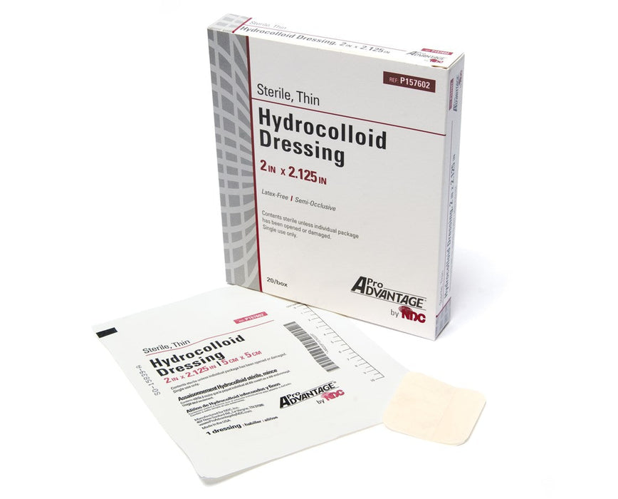 Hydrocolloid Dressings - Thin, 2" x 2.125", 20 per box.