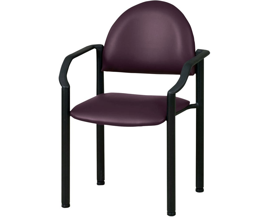 Exam Side Chair w/ Wall Guard Black Frame & Armrests