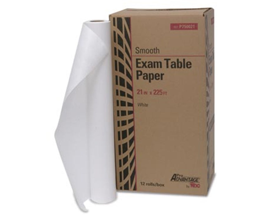 ProAdvantage Exam Table Paper Roll, 21' x 225', White, Smooth, 12/Case