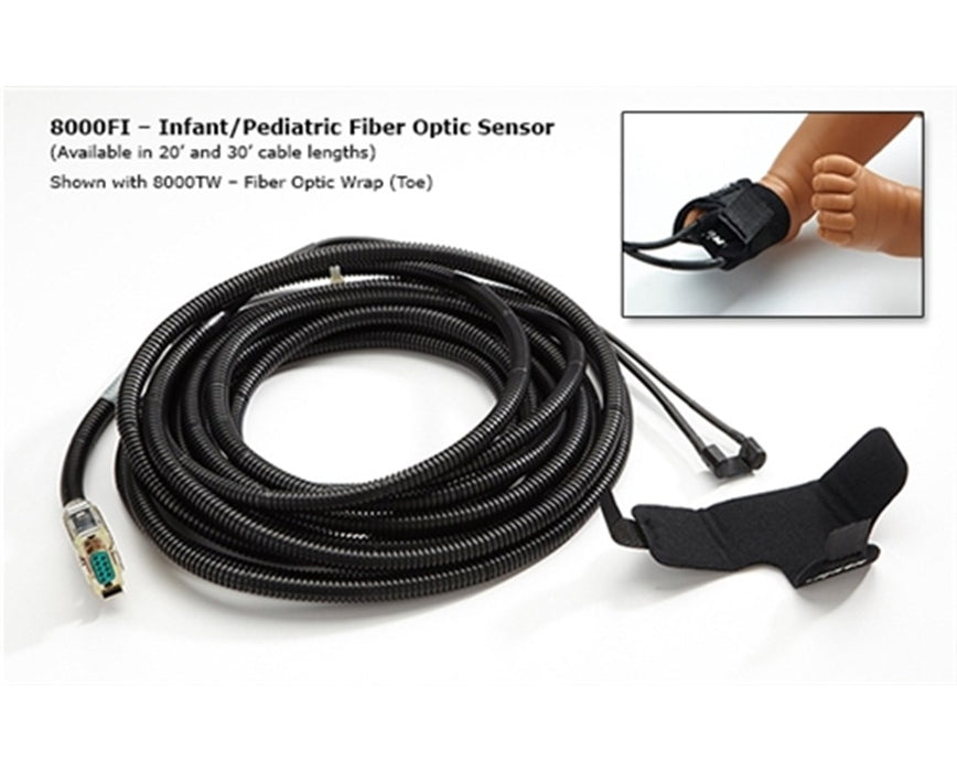 Fiber Optic Sensor for Nonin 7500FO, 8600FO 30" Infant & Pediatric Sensor with 2 Wraps