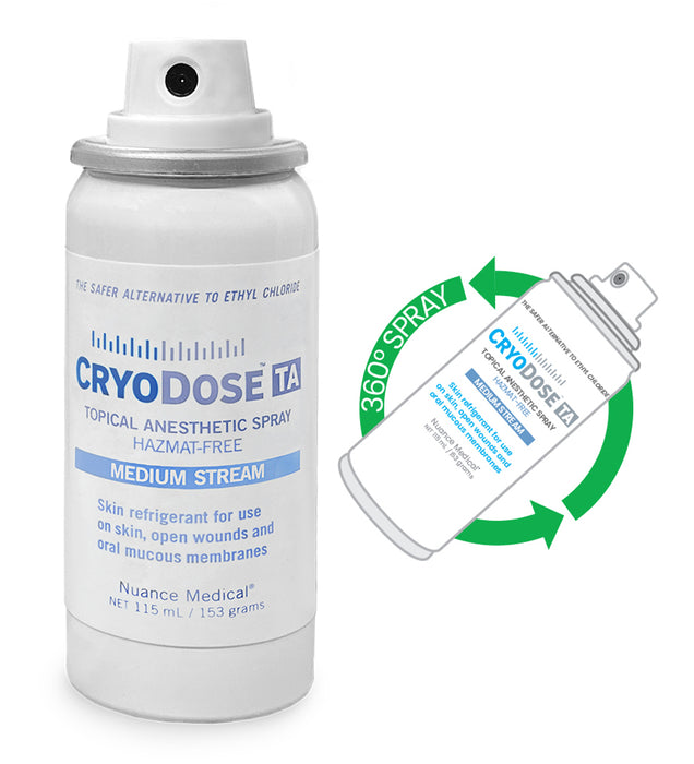CryoDose TA Topical Anesthetic Spray - 115mL Canisters - 12/Cs