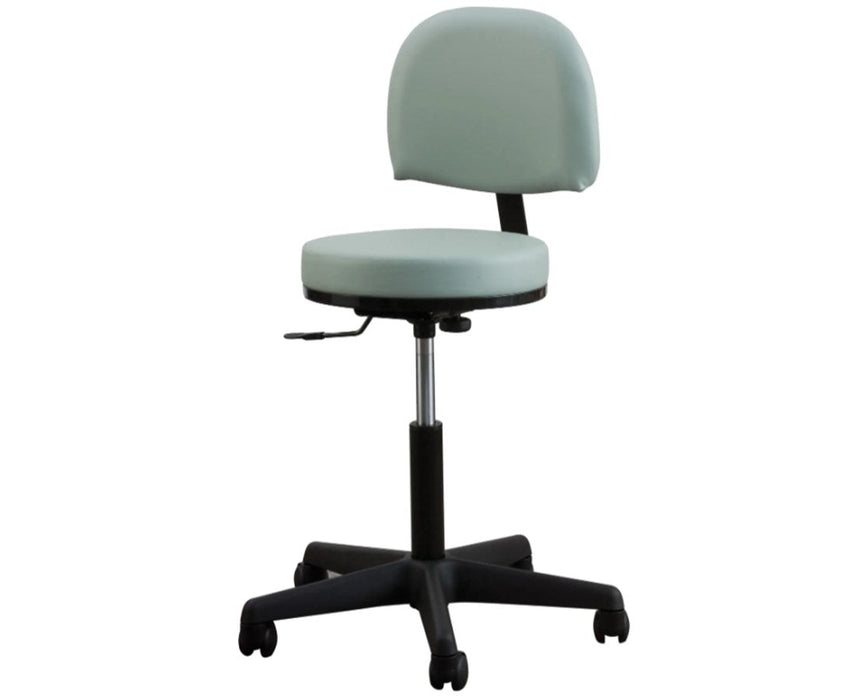 Pneumatic Exam Stool w/ Backrest - 18" to 24"H