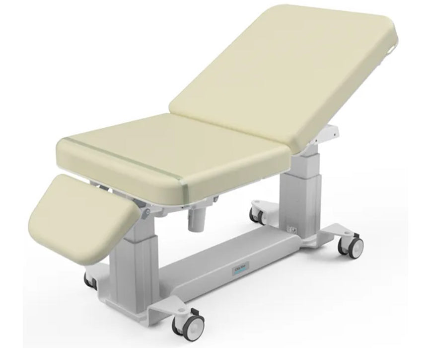 Power Hi-Lo Imaging Table (Ergonomic Ultrasound) 3-Section w/ Adjustable Back. 30"W, Side Rails, Stirrups, Central Base Lock
