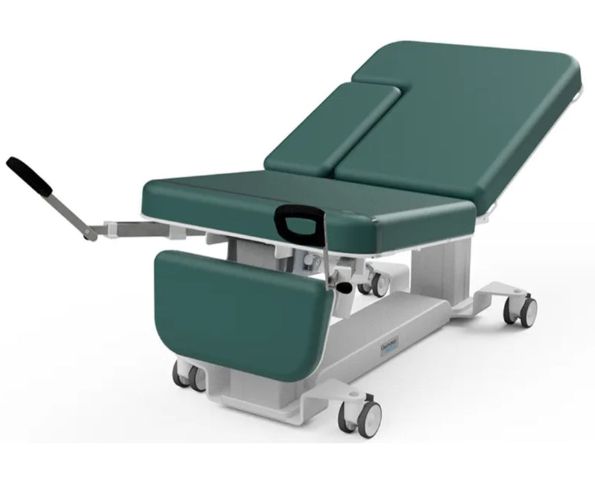 Ergonomic Power Hi-Lo Imaging Table w/ Adjustable Back (Women’s Ultrasound). Central Base Lock, Foot Control, Side Rails