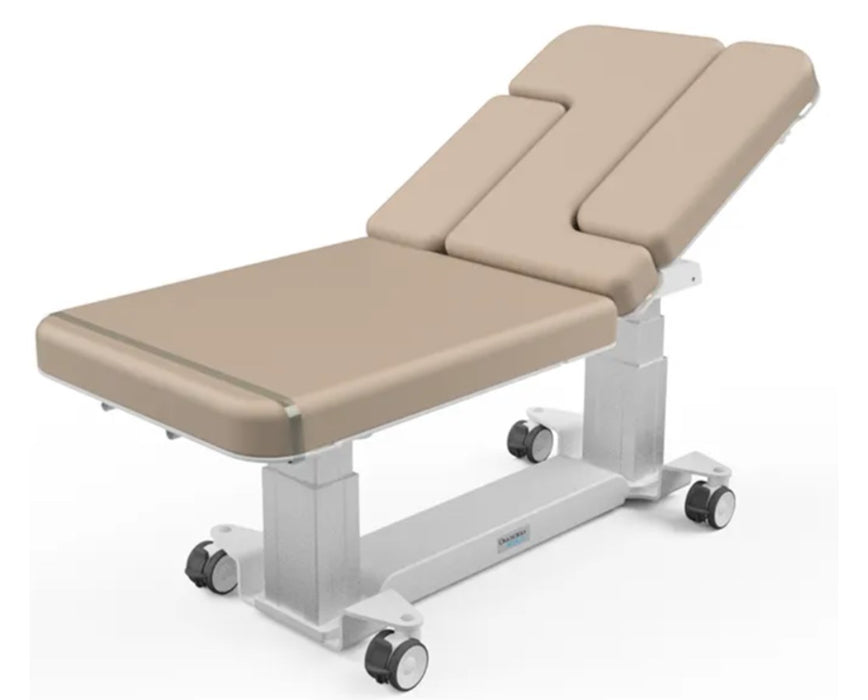 Ergonomic Echocardiography Power Hi-Lo Imaging Table w/ Adjustable Back. Side Rails, Base Lock, Foot Control