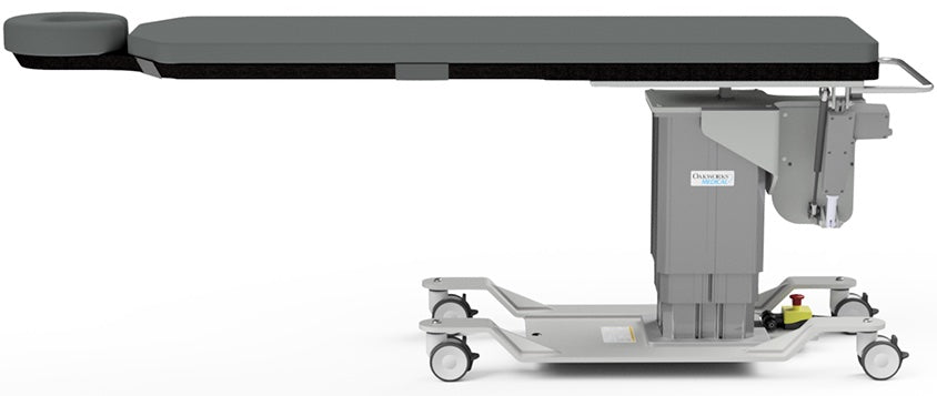 Power Hi-Lo C-Arm Imaging Table. 84"L x 22"W, 25"-43"H, 500lbs Capacity. Lateral Tilt [CFPM200], Integrated Headrest, 5" Casters