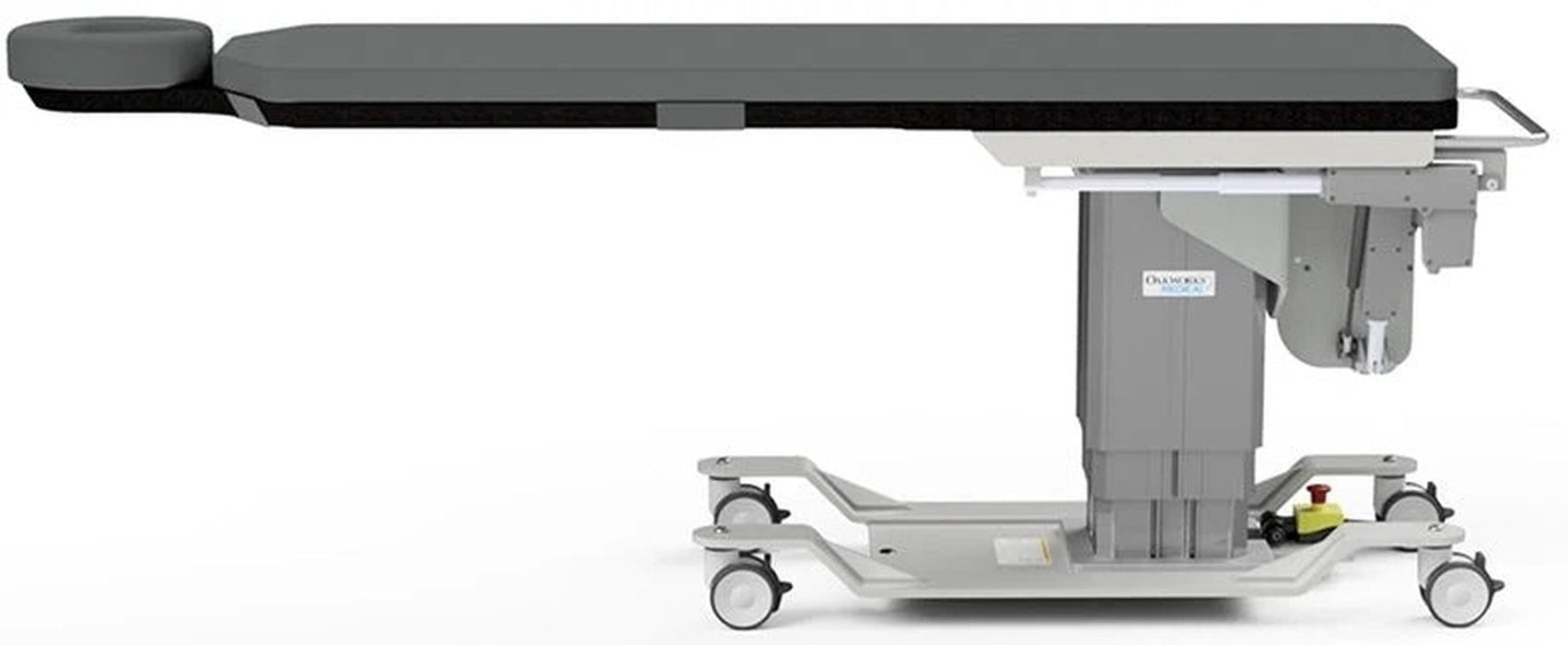 Power Hi-Lo C-Arm Imaging Table. 84"L x 22"W, 25"-43"H, 500lbs Capacity. Longitudinal Travel, Lateral Tilt [CFPM302], Integrated Headrest, Foot Control, 4" Casters