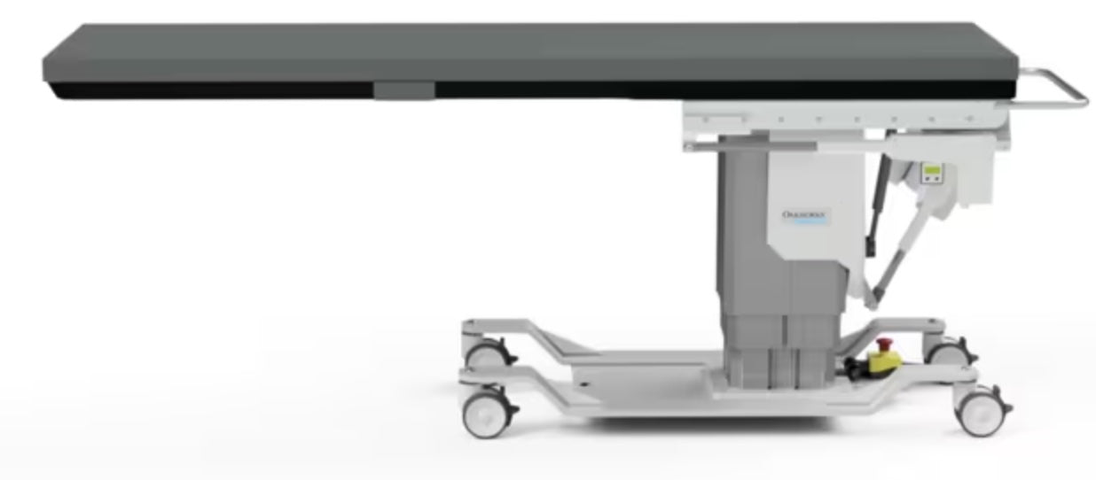 Power Hi-Lo C-Arm Imaging Table. 84"L x 22"W, 25"-43"H, 500lbs Capacity. Trendelenburg Tilt, Longitudinal Travel [CFPM301], Foot Control, 4" Casters