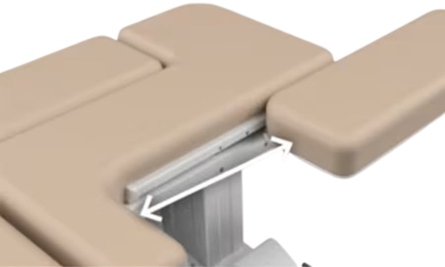Bariatric Power Hi-Lo EA Echocardiography Table w/ Adjustable Back & Casters [Side Rails & Stirrups Option]