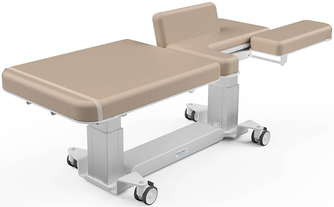Bariatric Power Hi-Lo EA Echocardiography Table w/ Adjustable Back & Casters [Side Rails & Stirrups Option]