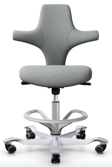 Sonographer Chair w/ Round Seat (HAG Capisco 8126) 19-26"H w/ Footring [Storm Upholstery]