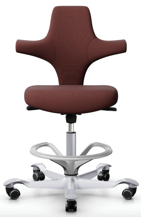 Sonographer Chair w/ Round Seat (HAG Capisco 8126) 19-26"H w/ Footring [Bordeaux Upholstery]