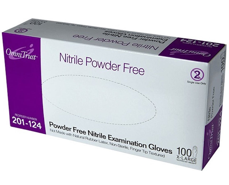 OmniTrust Nitrile Powder Free Exam Gloves - Medium, 1000/cs