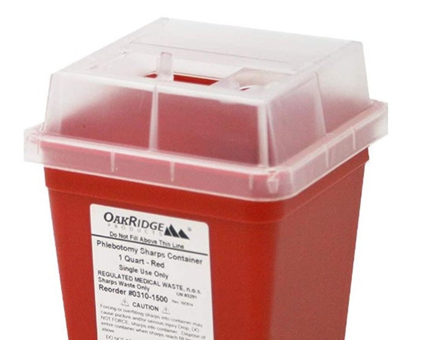 1 Qt. Phlebotomy Sharps Disposal Container w/ Slide Lid - 80/Cs