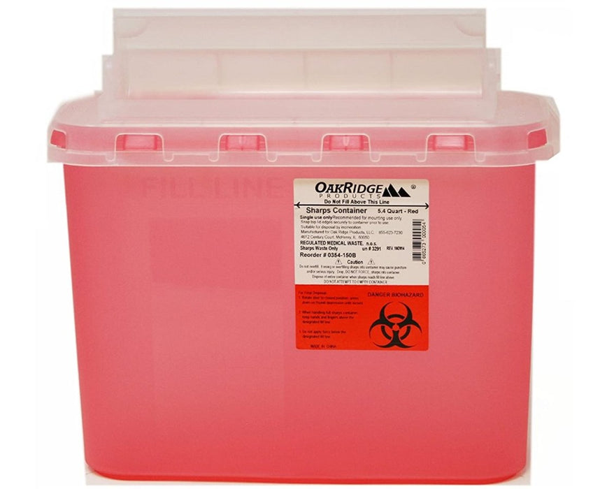 5.4 Qt. Sharps Disposal Container w/ BD Style Lid - 20/Cs