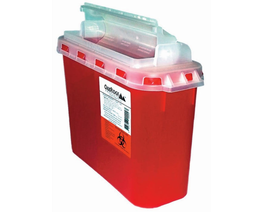 5.4 Qt. Sharps Disposal Container w/ BD Style Lid - 20/Cs - Red